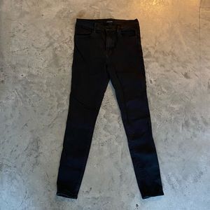 J Brand Maria High-Rise Skinny Jeans in Seriously Black, Size 27